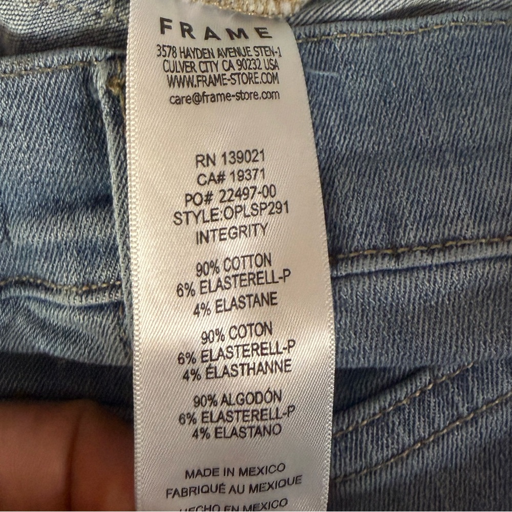 FRAME Le Palazzo Crop Raw Hem Jeans Sz 29 - Picture 6 of 6